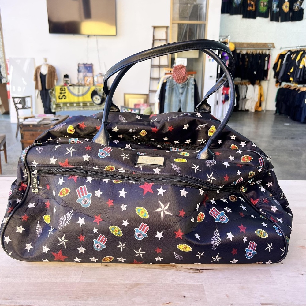 Nicole Miller Multicolor 24" Rolling Duffel Bag Stars Hamsa Eye Travel Women